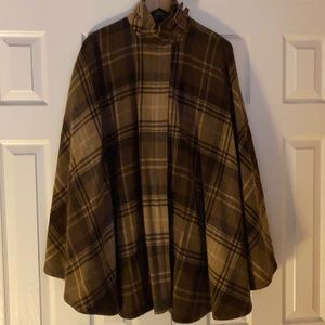 Ralph Lauren Brown Plaid Puncho